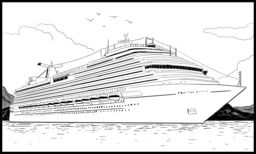 Large cruise ship at sea for the B1 Preliminary PET Speaking Task 3 holiday discussion