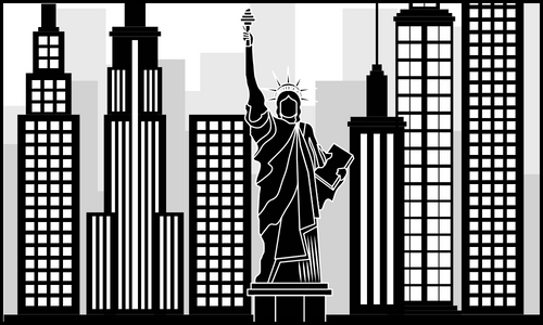 Statue of Liberty and city skyline for the B1 Preliminary PET Speaking Task 3 holiday options