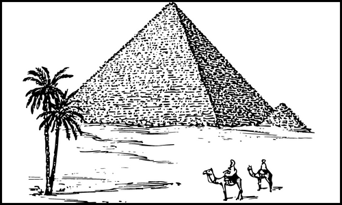 Pyramids and camels in the desert for the B1 Preliminary PET Speaking Task 3 travel discussion