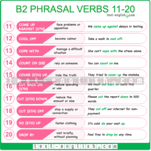 Phrasal verbs I – B2 English Vocabulary - Test-English