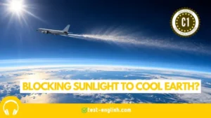 Aircraft releasing reflective particles above Earth for a C1 listening test on solar geoengineering