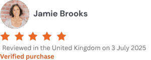 Product review by Jamie Brooks with 5 out of 5 stars, verified purchase in the UK