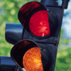 Traffic light showing red and amber lights for A1 grammar exercise on the imperative